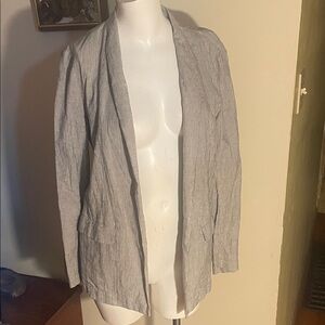 Eileen Fisher Striped Organic Cotton Linen Blend Women's Blazer